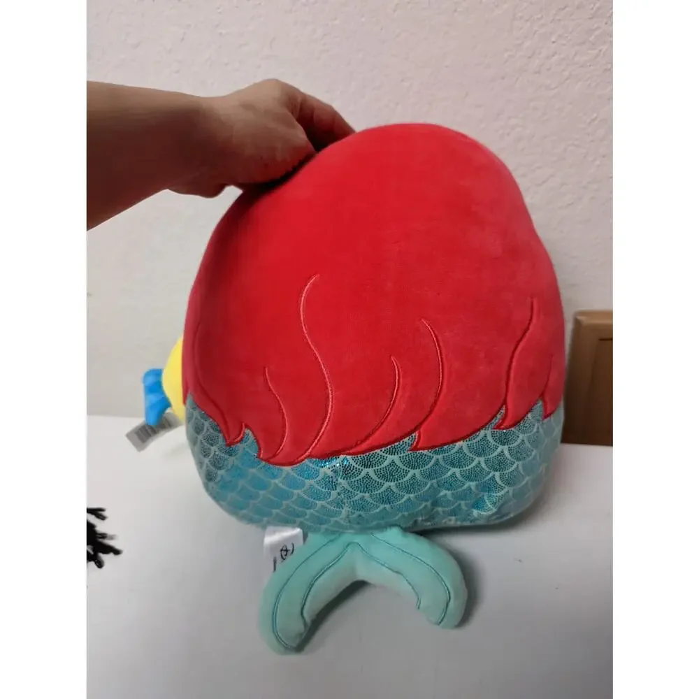 Disney Squishmallow Little Mermaid Ariel & Flounder 10” & 4” plush Pair NWT